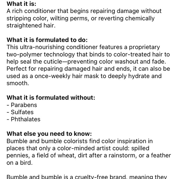 BUMBLE AND BUMBLE Mending Conditioner - Picture 2 of 3